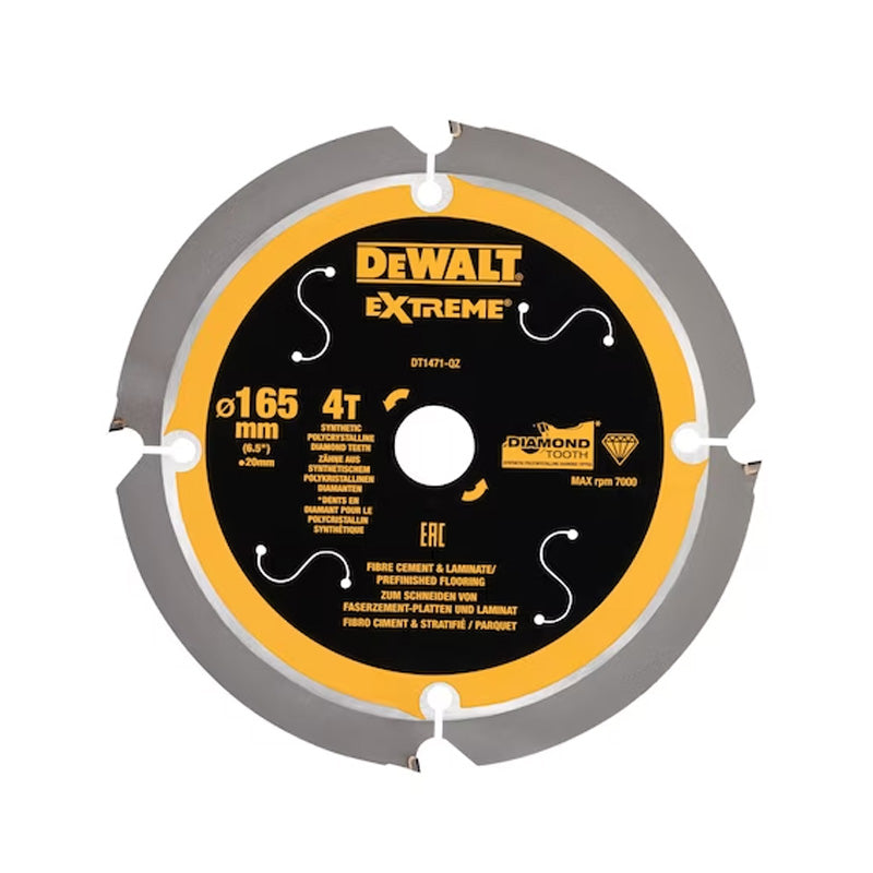 Kreissägeblatt DEWALT DT1471-QZ mit Diamantverzahnung Ø165x20 mm, 4 Zähne