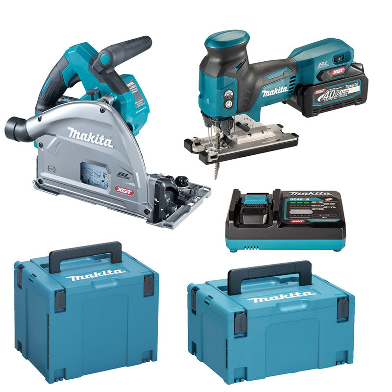 XGT® 2-Maschinen-Set MAKITA DK0228G201 - 40V - 2 x BL4040 + DC40RA + Makpac