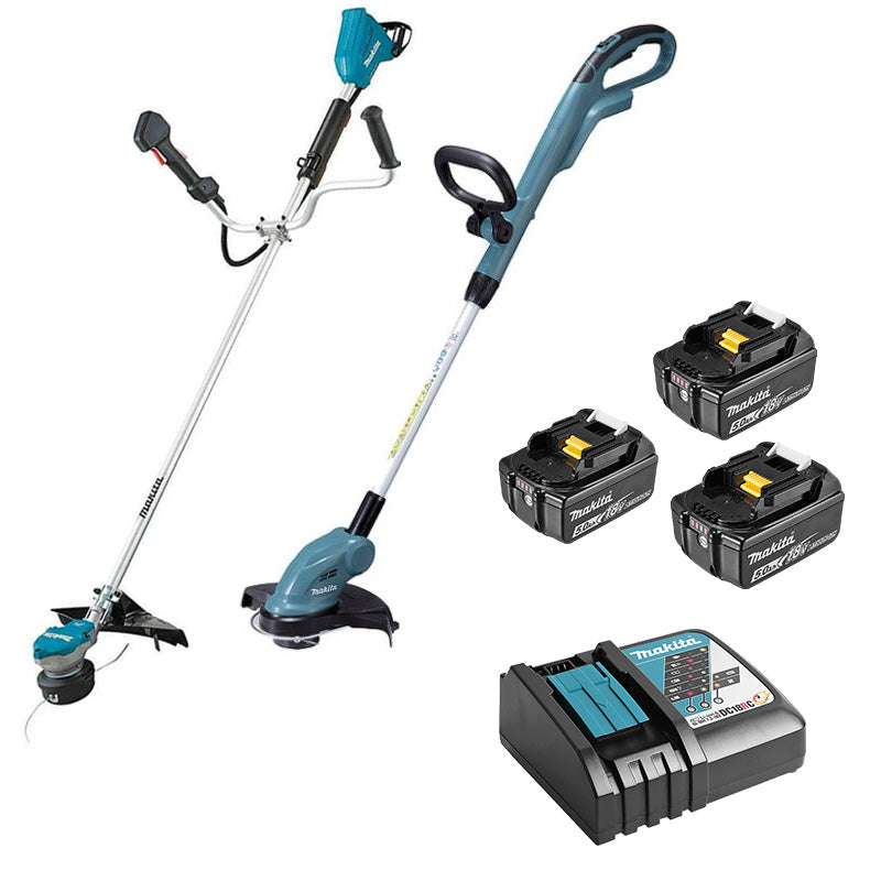 DLXRT01 MAKITA 2 Gartengeräte - 18V LXT (DUR368AZ + DUR193Z + 3 x 5Ah + DC18RC)
