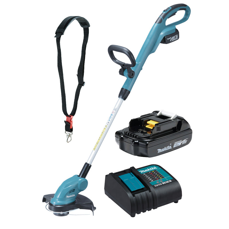 Akku-Rasentrimmer MAKITA DUR181 + Akku 18V BL1815N + Ladegerät DC18SD