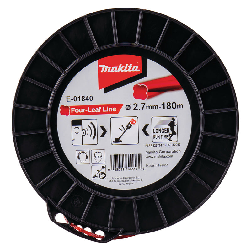 Nylon-Mähfaden Kleeblatt gedreht MAKITA E-01840 2,7mm x 180m