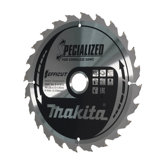 Hartmetall-Sägeblatt MAKITA Efficut 235 x 20 mm, 24 Zähne, für Holz