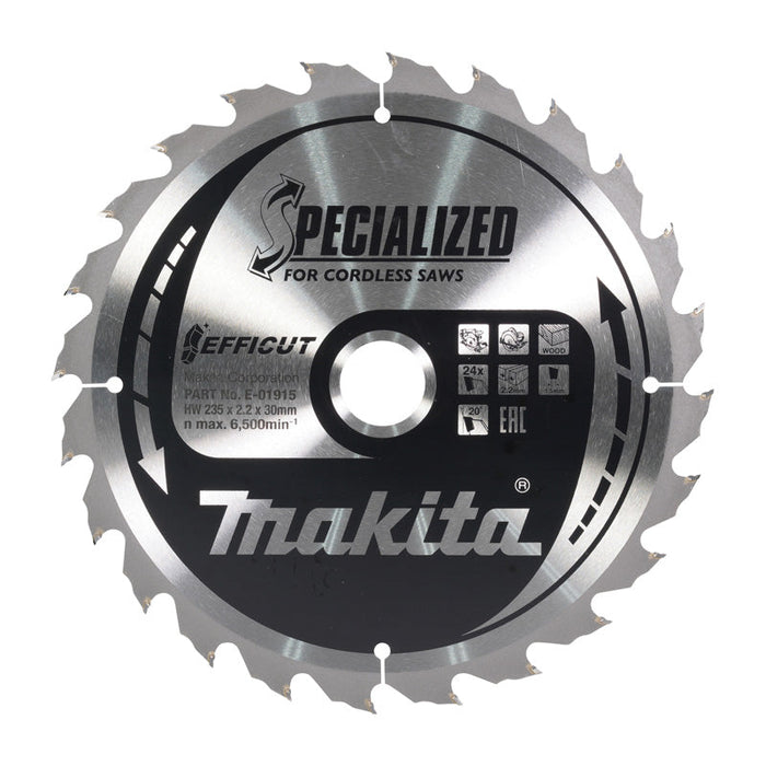 Hartmetall-Sägeblatt MAKITA Efficut 235 x 20 mm, 24 Zähne, für Holz