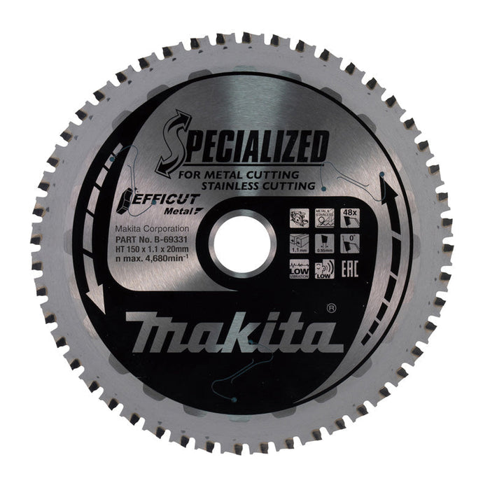 Hartmetall-Sägeblätter „Specialized“ für Edelstahl und Metall, für MAKITA Akku-Metallkreissägen