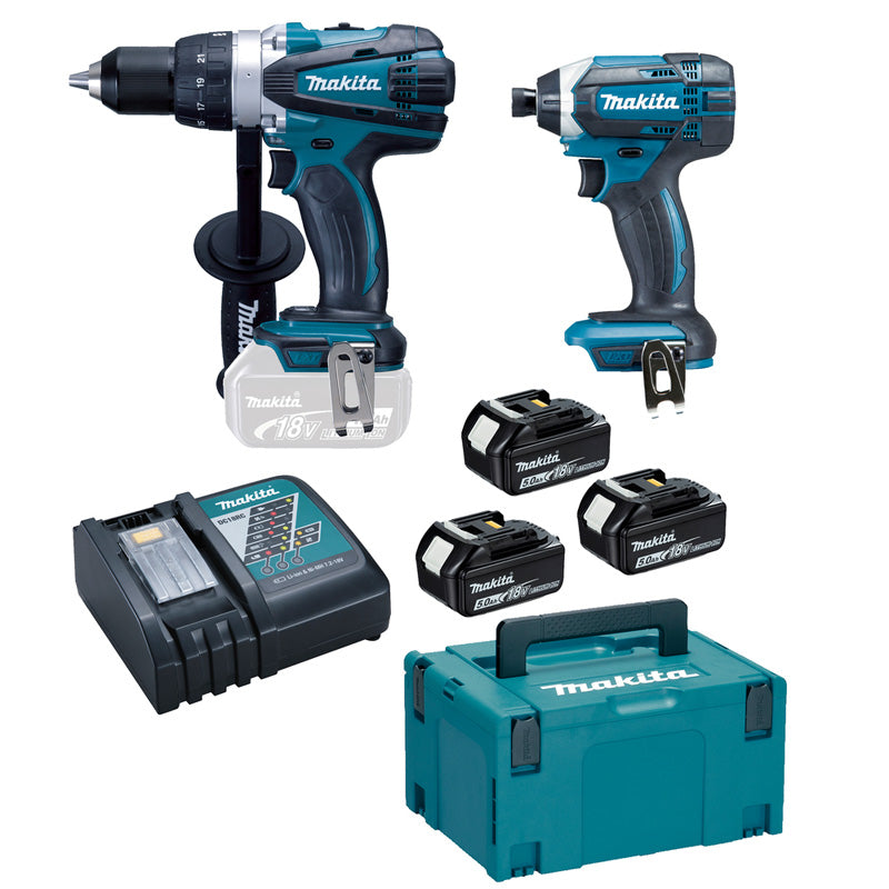 2er-Set MAKITA DLX2144TJ1 (DDF458+DTD152+BL1850×3+DC18RC+MAK3 )