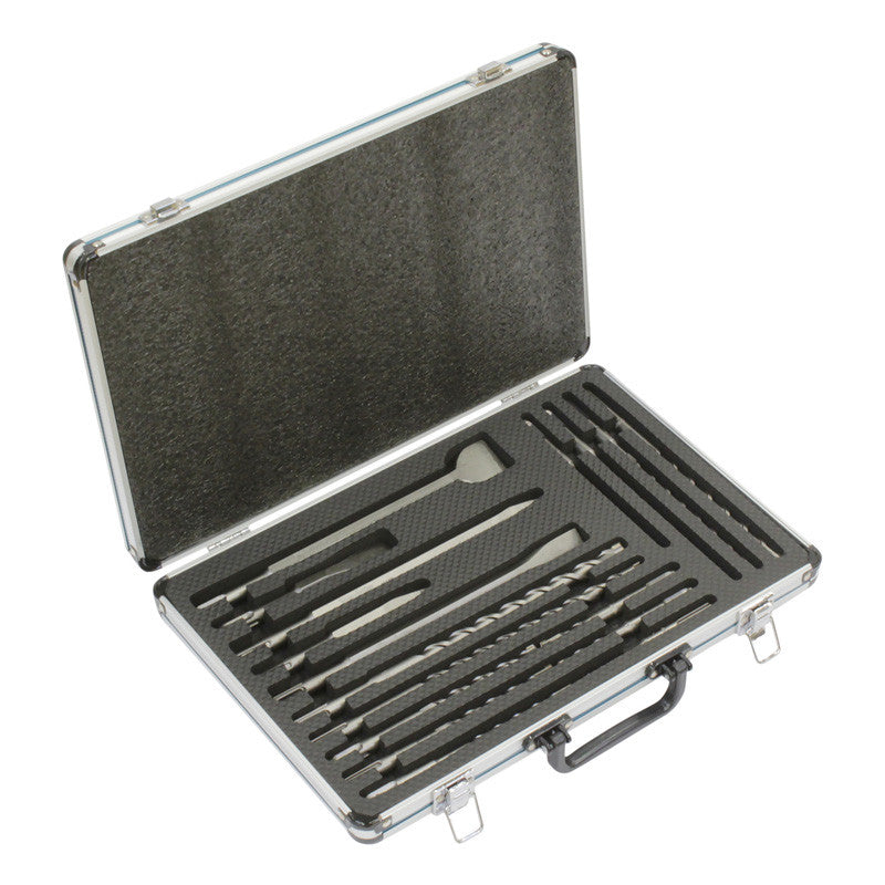 Koffer mit 12 Bohrern, 2 Spitzmeißeln, 3 Flachmeißeln MAKITA B-64680 mit SDS-PLUS-Aufnahme