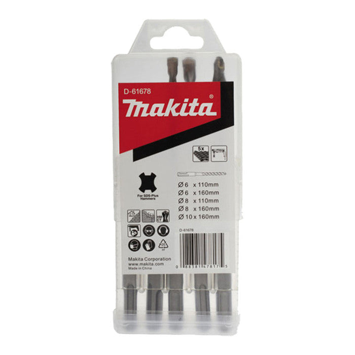 Koffer mit 5 Bohrern, 2 Schneiden MAKITA D-61678 mit SDS-Plus-Aufnahme (Economy-Serie)