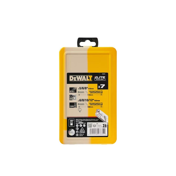 Koffer mit 7 SDS-Plus-Bohrern DEWALT DT8976-QZ Hartmetall ELITE Ø 5, 6(x2), 8(x2), 10, 12mm