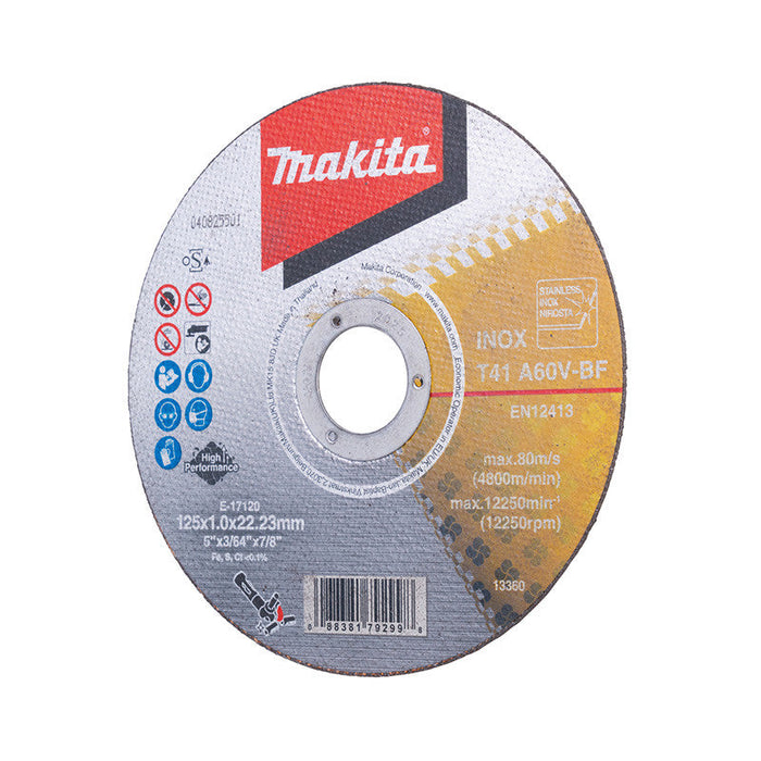 12er-Set MAKITA E-17120-12 Trennscheiben für Metall und Edelstahl 125x1 MM