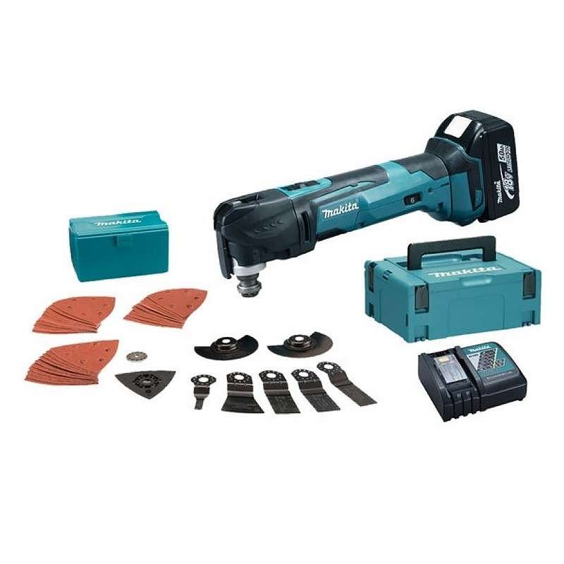 Oszillierendes Multifunktionswerkzeug MAKITA DTM51RTJX2 - 18V LXT + 2 Akkus 5,0 Ah und Ladegerät