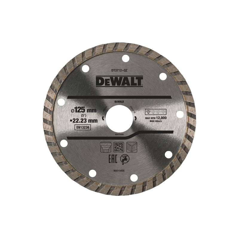 Beton-Turbo-Trennscheibe Ø125x22,2mm DEWALT DT3712-QZ