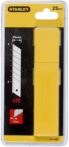 STANLEY Cuttermesser-Klingen 25mm – Spender mit 10 Klingen