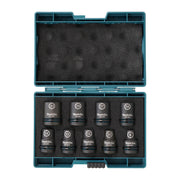 Koffer mit 9 Vierkant-Steckschlüsseleinsätzen 1/2" IMPACT BLACK Makita E-16570 von 8 bis 21mm