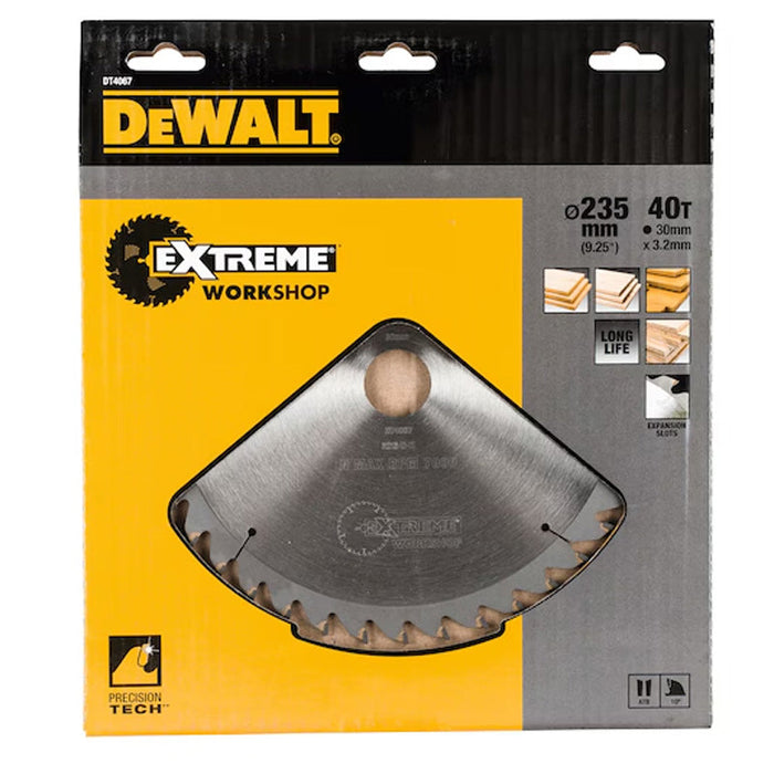 Kreissägeblatt Ø235x30 mm 40 Zähne DEWALT DT4067-QZ Hartmetall Extreme Workshop