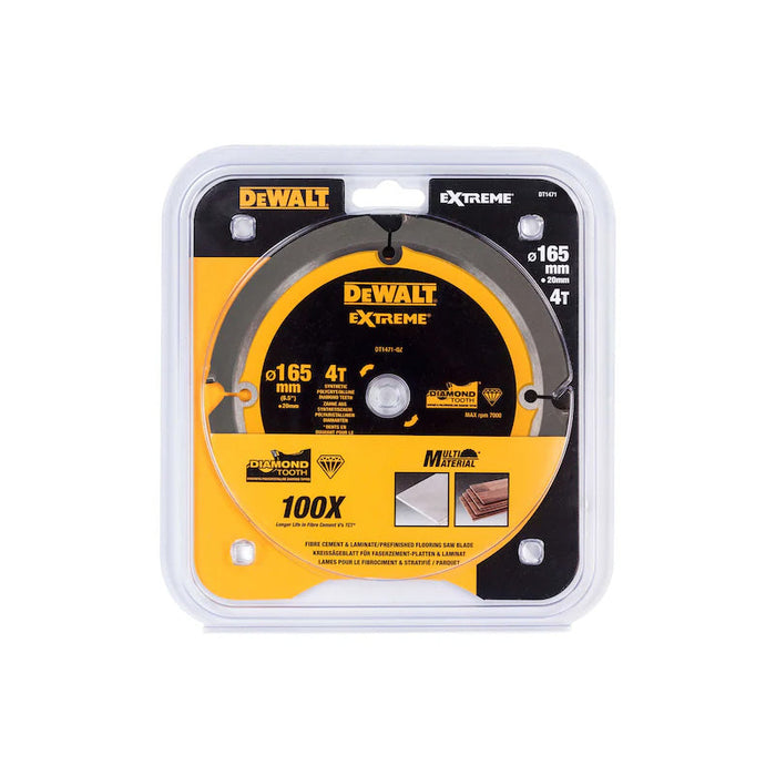 Kreissägeblatt DEWALT DT1471-QZ mit Diamantverzahnung Ø165x20 mm, 4 Zähne