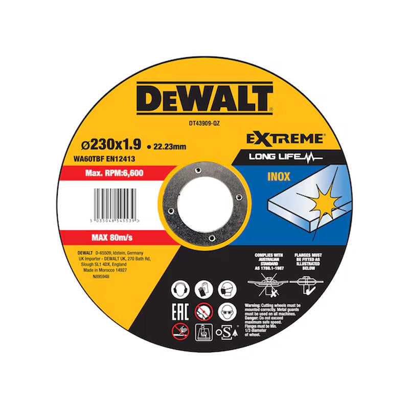 Trennscheibe für Edelstahl Ø230x22,2mm DEWALT DT43909-QZ Dicke 1,9mm
