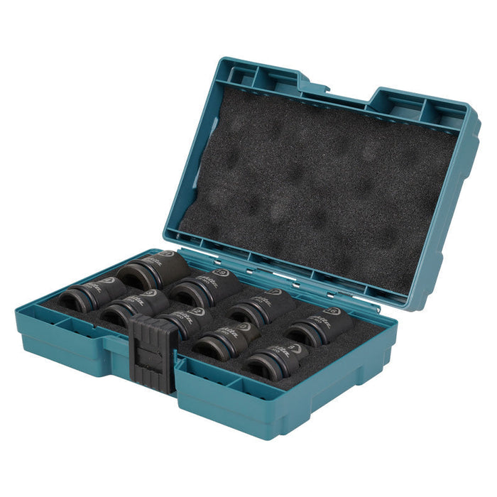 Koffer mit 9 Vierkant-Steckschlüsseleinsätzen 1/2" IMPACT BLACK Makita E-16570 von 8 bis 21mm