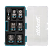 Koffer mit 6 Steckschlüsseleinsätzen MAKITA IMPACT BLACK + HEXA-Adapter 1/4''E-16592