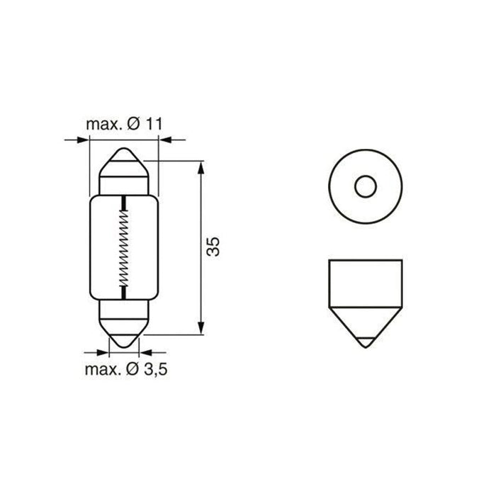 2er-Pack Glühlampen BOSCH 1987301060 12V 5W