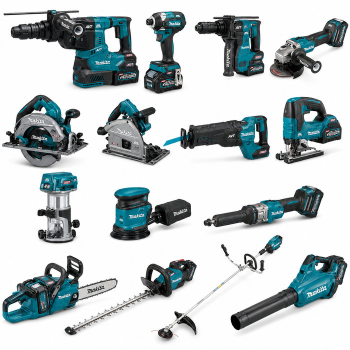 15er-Set professionelle MAKITA XGT® 40V Max Werkzeuge – Baustelle &amp; Garten
