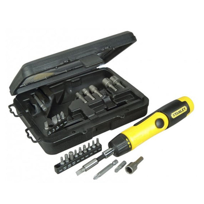 Ratschen-Bithalter-Schraubendreher mit Revolvergriff - 25-teiliger Koffer - STANLEY - 0-63-022