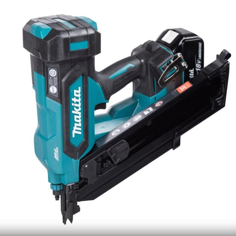 Zimmermannsnagler 18V MAKITA DBN900ZK - Koffer - Nägel 50 bis 90 mm glatter Streifen 34°  (Kopf abgeschnitten D)