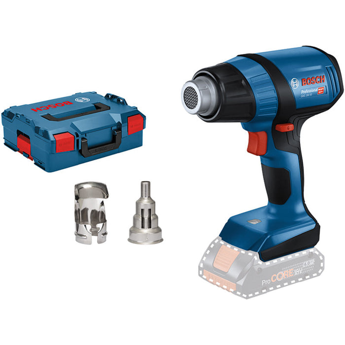 18-V-Heißluftgebläse BOSCH GHG 18V-50 L-Boxx, Reduzierdüse und Reflektordüse