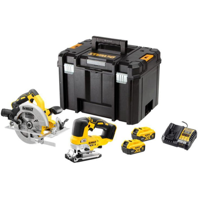 2-Maschinen-Set DEWALT DCK2012P2T-QW für die Holzbearbeitung XR 18V 5Ah Li-Ion Brushless