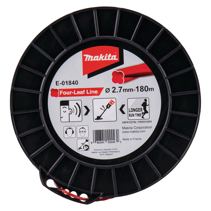 Nylon-Mähfaden Kleeblatt gedreht MAKITA E-01840 2,7mm x 180m