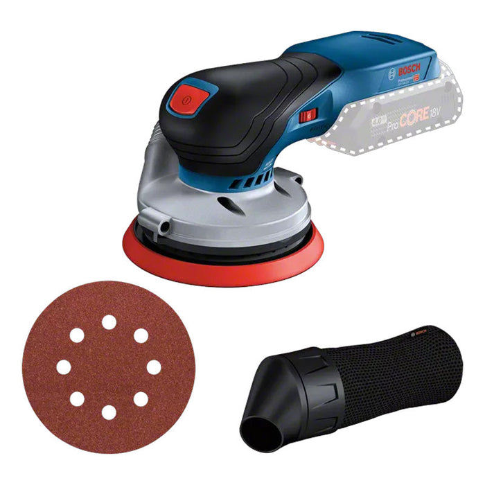 Akku-Exzenterschleifer BOSCH GEX 18V-125 - 0 601 372 201 Professional (ohne Akku verkauft) im Karton mit Zubehör
