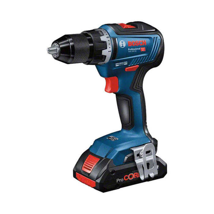 Akku-Bohrschrauber BOSCH GSR 18V-55 - 0615A5002P Professional 18 V - 55 Nm Brushless + 3x Akku ProCORE 4,0 Ah + Ladegerät + L-Case
