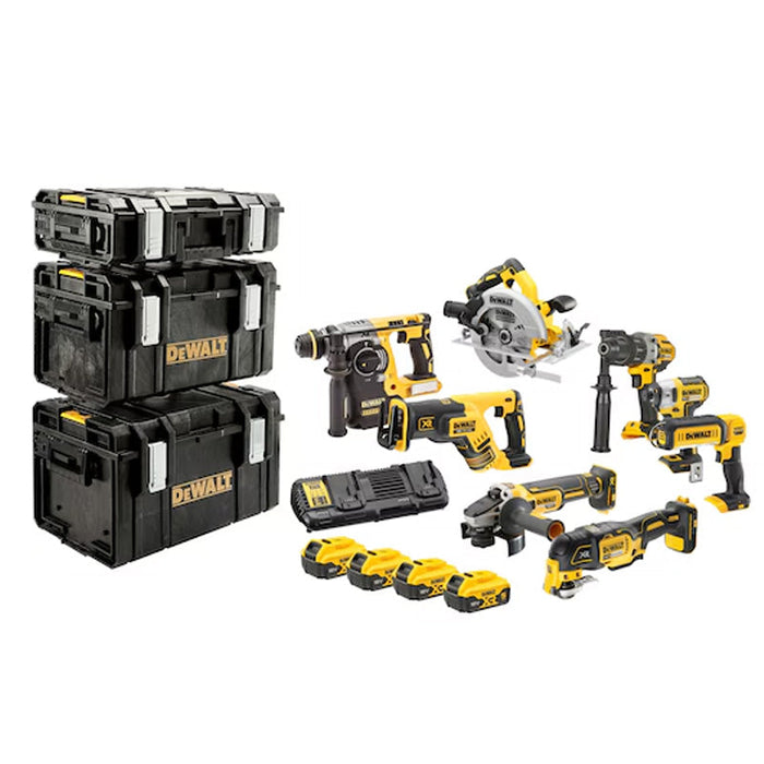 8-Maschinen-Set DEWALT DCK853P4-QW XR 18V 5Ah Li-Ion