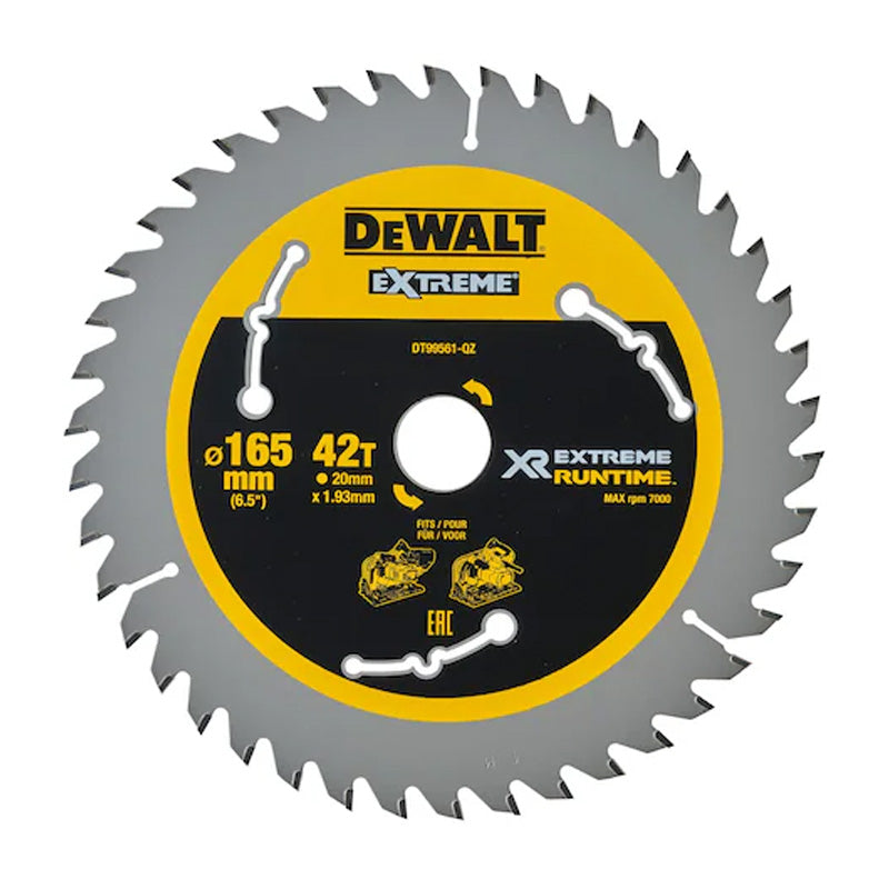 Tauchkreissägeblatt Ø165x20 mm 42 Zähne DEWALT DT99561-QZ Hartmetall XR Runtime