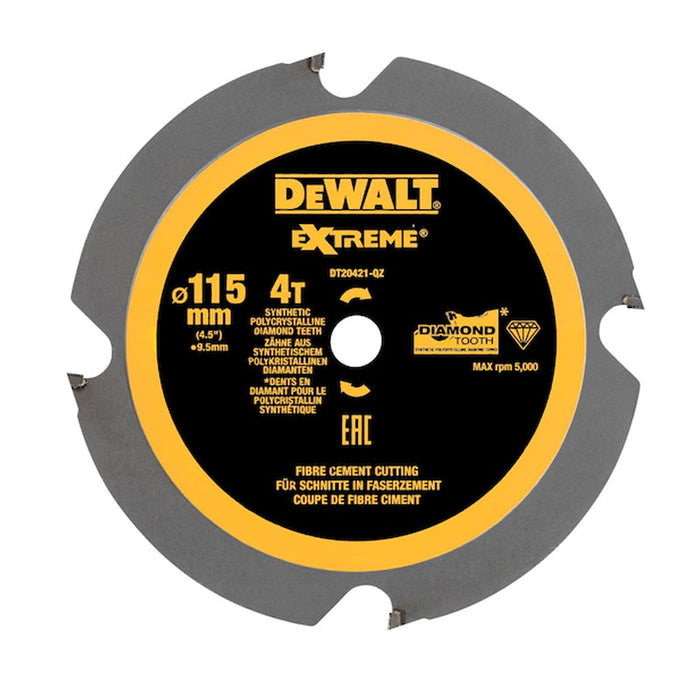 Handkreissägeblatt Ø115x9,5 mm 4 Zähne DEWALT DT20421-QZ mit Diamantverzahnung