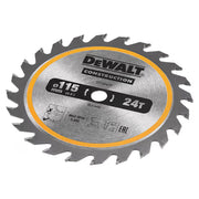 Akku-Kreissägeblatt DEWALT DT20420-QZ Hartmetall Construction Ø115x9,5 mm, 24 Zähne