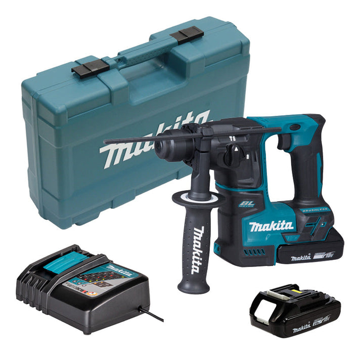 Akku-Bohrhammer MAKITA DHR171RAX3 SDS-Plus 18 V 2,0 Ah mit 2 Akkus, 1 Ladegerät, 1 Koffer und Zubehör