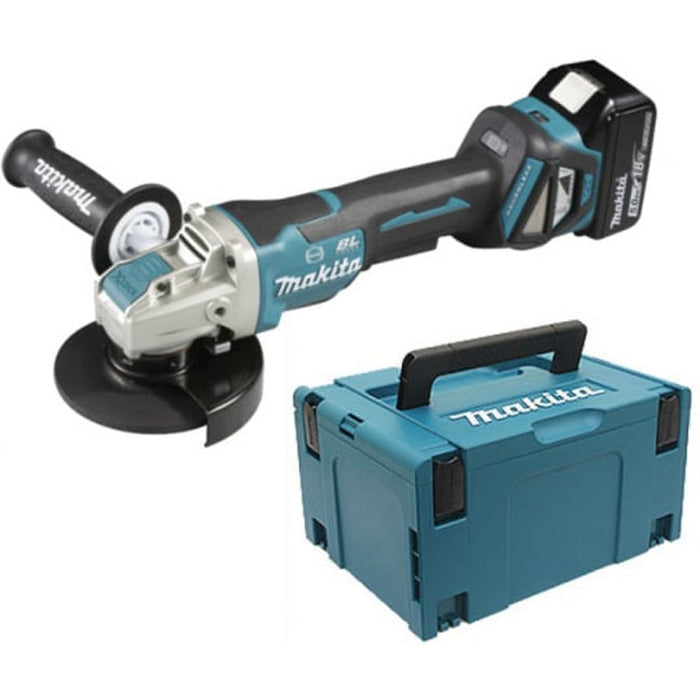 Winkelschleifer Ø 125 mm 2x5Ah 18V LXT ®MAKITA DGA519RTJ1 im MAKPAC + X-Lock