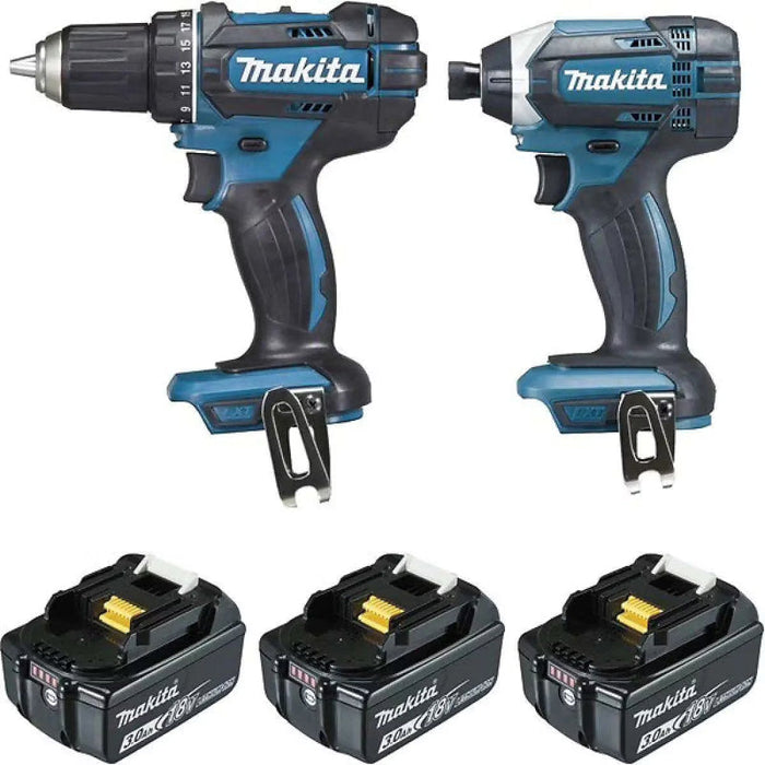 2er-Set MAKITA DLX2127J1 (DDF482+DTD152+BL1830×3+DC18RC+MAK3)
