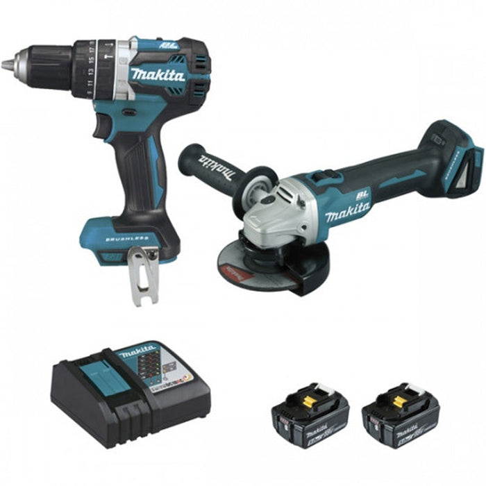 2er-Set MAKITA DLX2210TJ1 (DGA506+DHP484+BL1850×2+DC18RC+MAK2&3)