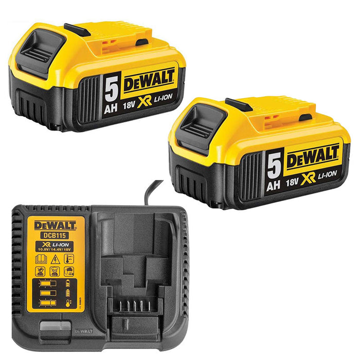 ENERGIE-Set DEWALT mit 2 Akkus 5,0 Ah 18V DCB184-XJ und einem Ladegerät DCB115-XJ