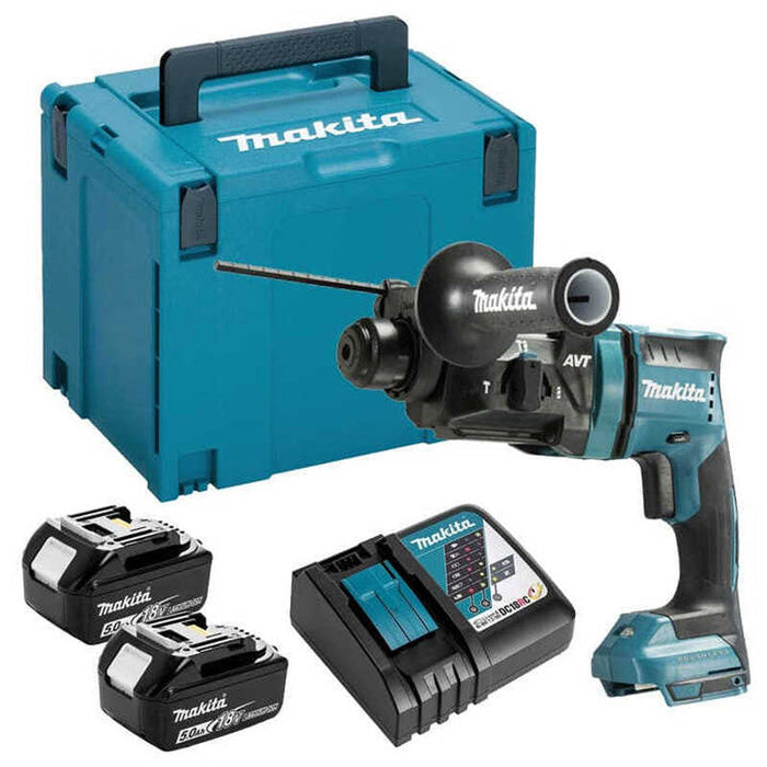 Bohrhammer SDS+ Brushless 2x5Ah 18V LXT ® MAKITA DHR182RTJ im MAKPAC