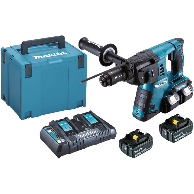 Bohrhammer SDS+ Brushless 4x5Ah 36V LXT ® MAKITA DHR264PT4J 2 x MAKPAC
