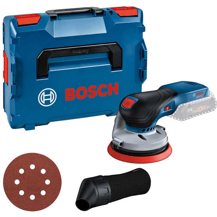 Akku-Exzenterschleifer BOSCH 0601372200 GEX 18V-125 in L-boxx 136 mit Schleifscheiben (ohne Akkus, ohne Ladegerät)