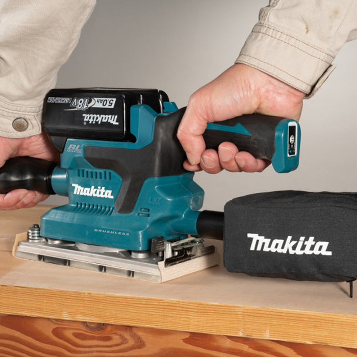 Schwingschleifer 2x5Ah 18V LXT ® MAKITA DBO382RTJ im MAKPAC