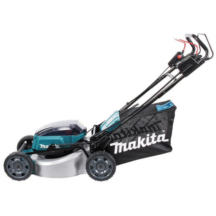 Rasenmäher 46 cm LXT 36 V MAKITA DLM465PT4 mit 4 Akkus 18 V 5,0 Ah und Schnellladegerät