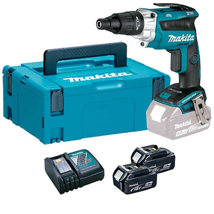 Fassadenschrauber Brushless 2x5Ah 18V LXT ® MAKITA DFS251RTJ im MAKPAC