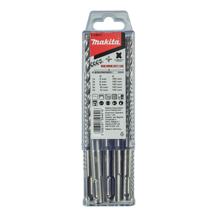 Koffer mit 12 SDS-Plus-Bohrern NEMESIS II MAKITA E-14912