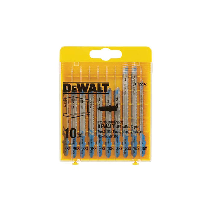 Koffer mit 10 Stichsägeblättern für Metall DEWALT DT2292-QZ mit T-Schaft