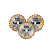 Kunststoffkoffer mit 3 Sägeblättern Ø250mm DEWALT DT1963-QZ Hartmetall Construction für stationäre Kreissägen: DT1952x2, DT1959