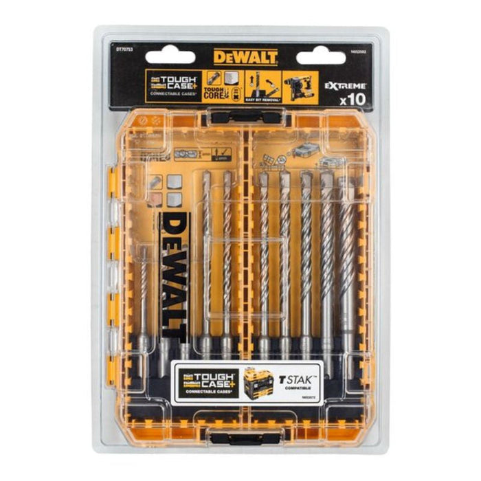 Toughcase Koffer mit 10 Betonbohrern SDS+ DEWALT DT70753-QZ